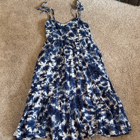 GAP Dresses & Skirts - Gap navy tie dye midi dress cotton size 8